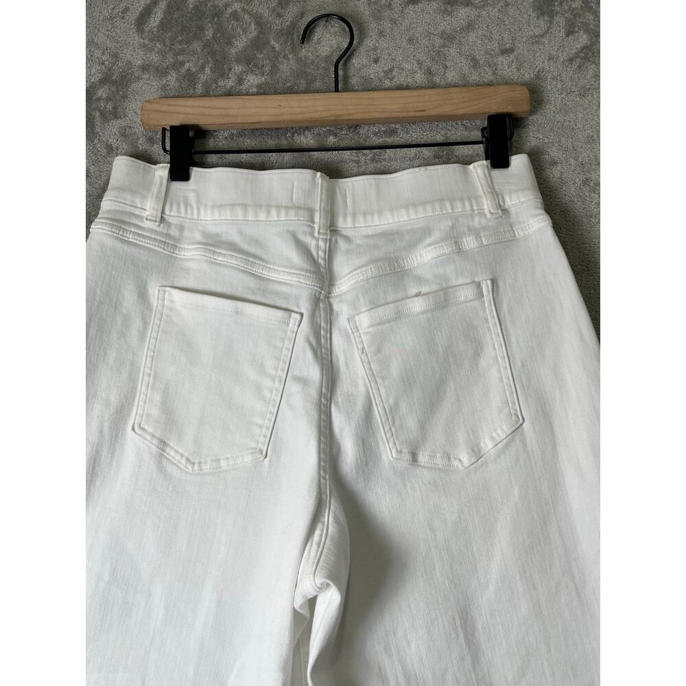 SPANX shape Every Wear Cropped Wide Leg Pull-On Jeans White Large Stretch Denim - Picture 4 of 7